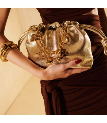 BOLSA MÉDIA LUIZA BARCELOS DOURADO