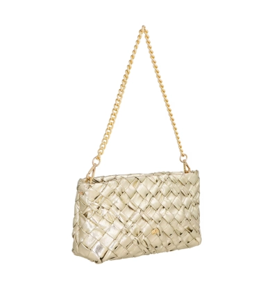 BOLSA MÉDIA LUIZA BARCELOS DOURADO