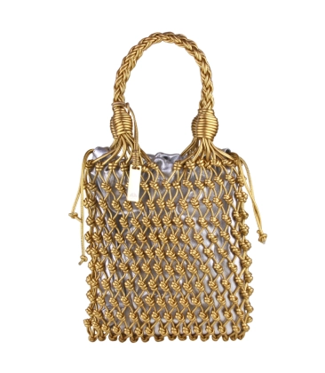 BOLSA MÉDIA TRAMADA LUIZA BARCELOS DOURADO