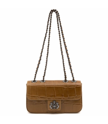 BOLSA PEQUENA ANNE CROCO ISLA CARAMELO