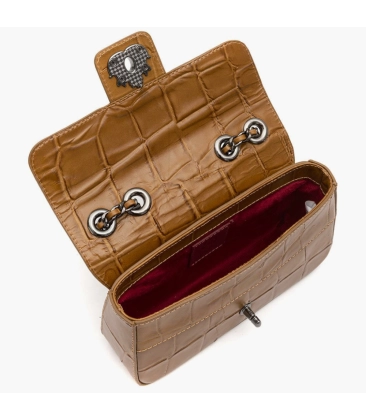 BOLSA PEQUENA ANNE CROCO ISLA CARAMELO