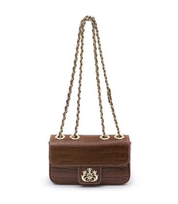 BOLSA PEQUENA ANNE NEW CROCO ISLA MARROM