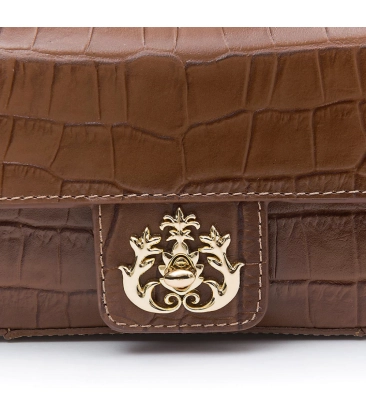 BOLSA PEQUENA ANNE NEW CROCO ISLA MARROM