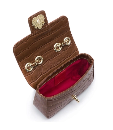 BOLSA PEQUENA ANNE NEW CROCO ISLA MARROM