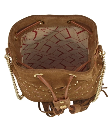 BOLSA PEQUENA BUCKET LUIZA BARCELOS CARAMELO