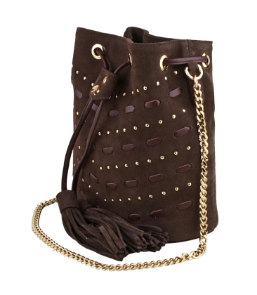 BOLSA PEQUENA BUCKET LUIZA BARCELOS MARROM