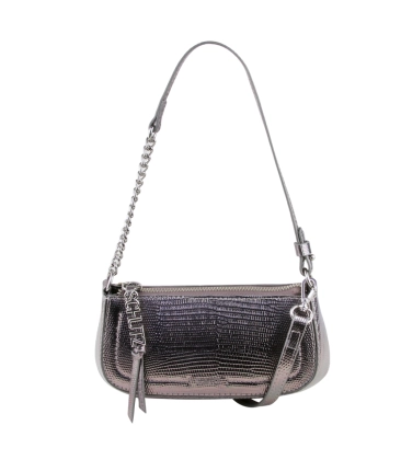 BOLSA PEQUENA CROCO TINA SCHUTZ PRATA