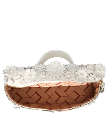 BOLSA PEQUENA VANITY FLORAL LUIZA BARCELOS BRANCO
