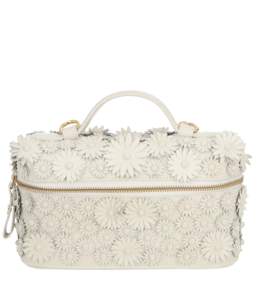 BOLSA PEQUENA VANITY FLORAL LUIZA BARCELOS BRANCO