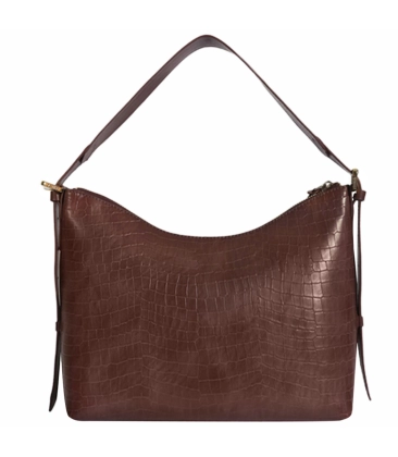 BOLSA PEQUENA MAEVE CROCO SCHUTZ MARROM