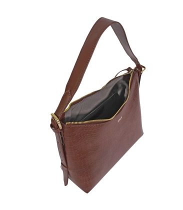 BOLSA PEQUENA MAEVE CROCO SCHUTZ MARROM