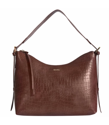 BOLSA PEQUENA MAEVE CROCO SCHUTZ MARROM