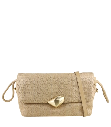 BOLSA PEQUENA RÁFIA SCHUTZ BEGE