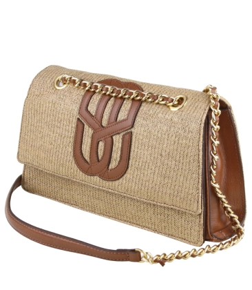 BOLSA PEQUENA RÁFIA SCHUTZ MARROM