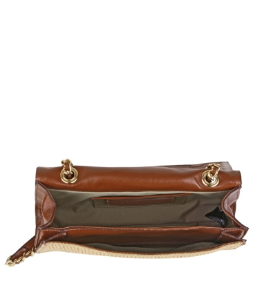 BOLSA PEQUENA RÁFIA SCHUTZ MARROM