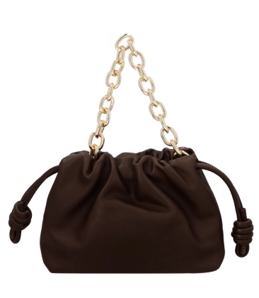 BOLSA PEQUENA SLOUCH LUIZA BARCELOS MARROM