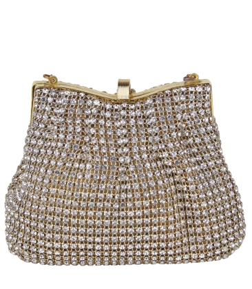 BOLSA PEQUENA STRASS DONNA BRASIL DOURADO - COM MICROUSO