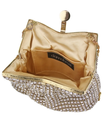 BOLSA PEQUENA STRASS DONNA BRASIL DOURADO - COM MICROUSO