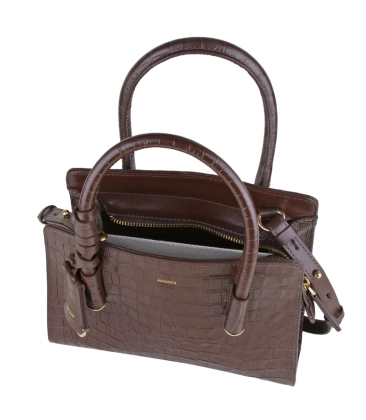 BOLSA PEQUENA TOTE EAST CROCO AREZZO MARROM