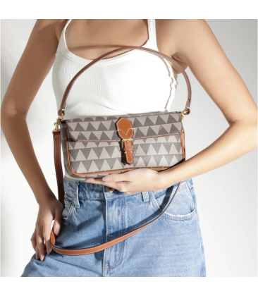 BOLSA PEQUENA TRIANGLE SCHUTZ MARROM