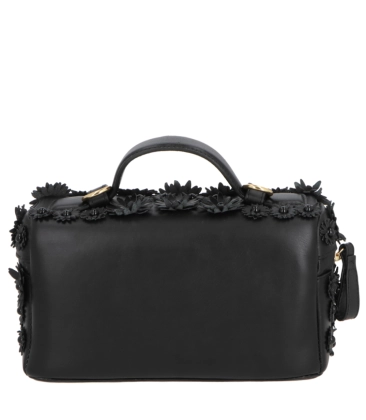BOLSA PEQUENA VANITY FLORAL LUIZA BARCELOS PRETO