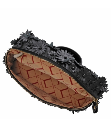 BOLSA PEQUENA VANITY FLORAL LUIZA BARCELOS PRETO