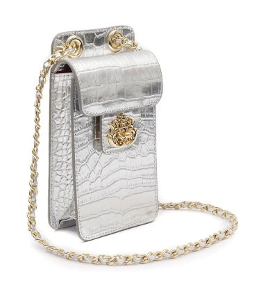 BOLSA POUCH ANNE NEW CROCO ISLA PRATA