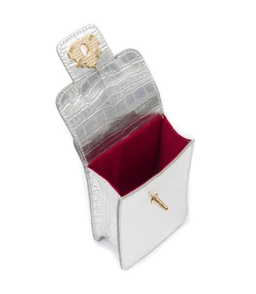 BOLSA POUCH ANNE NEW CROCO ISLA PRATA