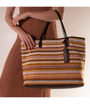 BOLSA TOTE GRANDE CROCHÊ LUIZA BARCELOS MULTICOLOR