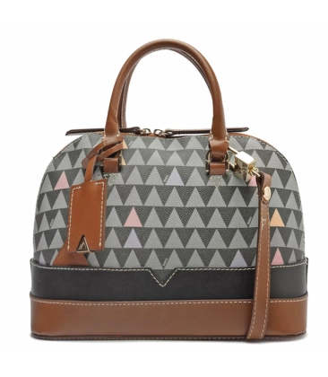 BOLSA TOTE GRANDE TRIANGLE SCHUTZ MARROM