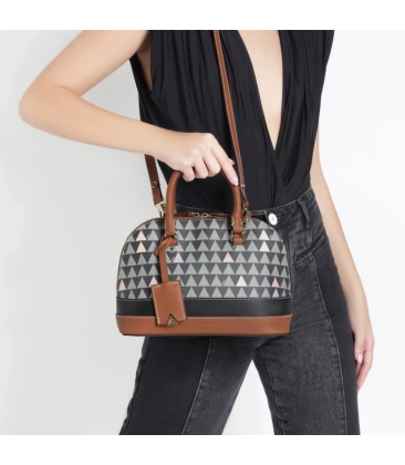 BOLSA TOTE GRANDE TRIANGLE SCHUTZ MARROM