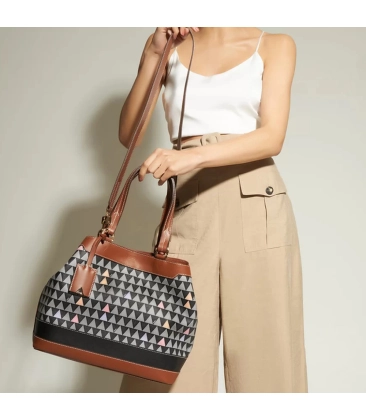 BOLSA TOTE NEO EMMA TRIANGLE SCHUTZ MARROM