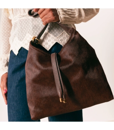 BOLSA TOTE PEQUENA LUIZA BARCELOS MARROM