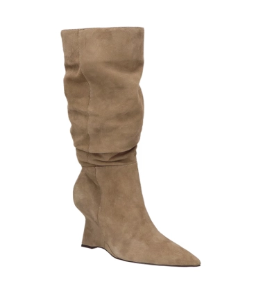BOTA SALTO ALTO ANABELA SLOUCH LUIZA BARCELOS BEGE