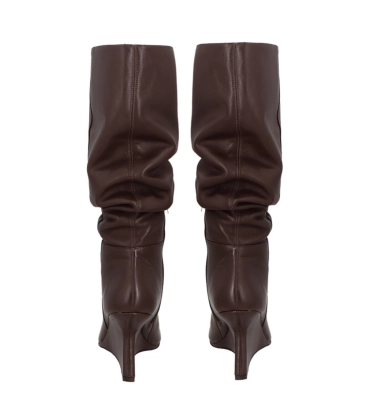 BOTA SALTO ALTO ANABELA SLOUCH LUIZA BARCELOS MARROM