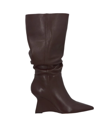 BOTA SALTO ALTO ANABELA SLOUCH LUIZA BARCELOS MARROM