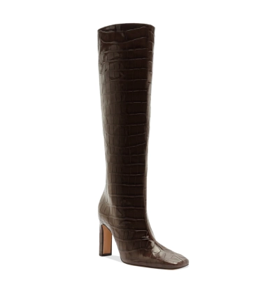 BOTA SALTO ALTO CROCO AREZZO MARROM