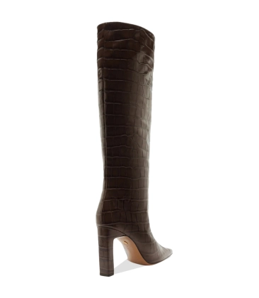 BOTA SALTO ALTO CROCO AREZZO MARROM