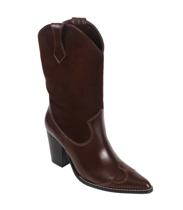 BOTA SALTO ALTO GLÓRIA PAULA TORRES MARROM