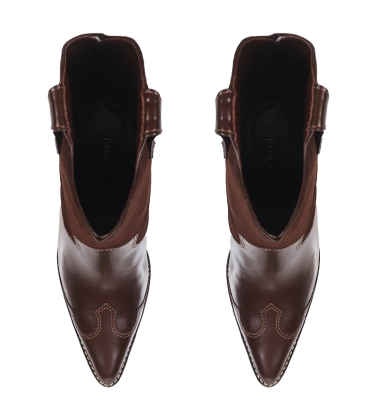 BOTA SALTO ALTO GLÓRIA PAULA TORRES MARROM