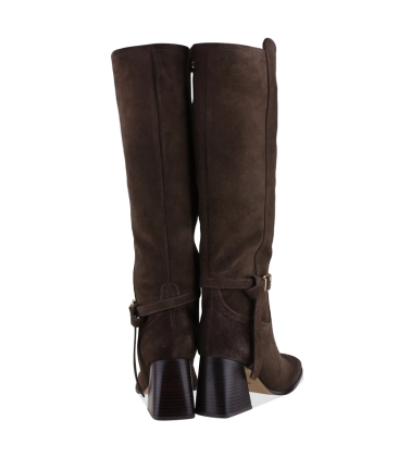BOTA SALTO ALTO LUIZA BARCELOS MARROM