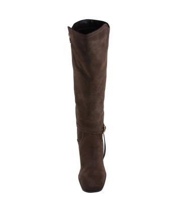BOTA SALTO ALTO LUIZA BARCELOS MARROM