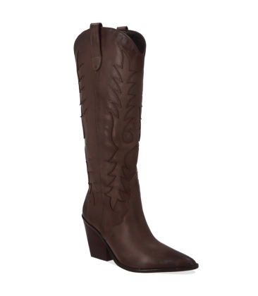 BOTA SALTO ALTO WESTERN LUIZA BARCELOS MARROM