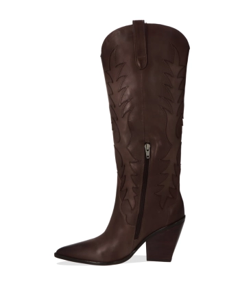 BOTA SALTO ALTO WESTERN LUIZA BARCELOS MARROM