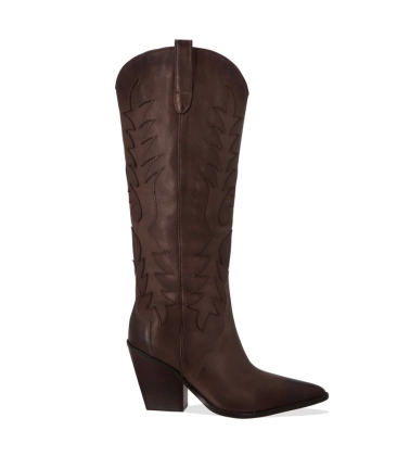 BOTA SALTO ALTO WESTERN LUIZA BARCELOS MARROM