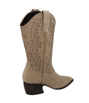 BOTA SALTO BAIXO COWBOY LUIZA BARCELOS BEGE