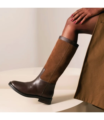 BOTA SALTO BAIXO LUIZA BARCELOS MARROM