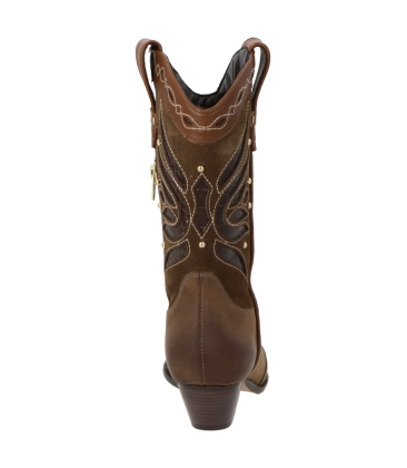 BOTA SALTO BAIXO WESTERN LUIZA BARCELOS MARROM