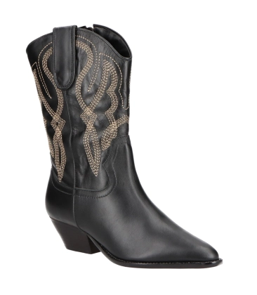 BOTA SALTO BAIXO WESTERN LUIZA BARCELOS PRETO