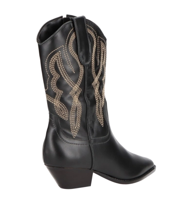 BOTA SALTO BAIXO WESTERN LUIZA BARCELOS PRETO